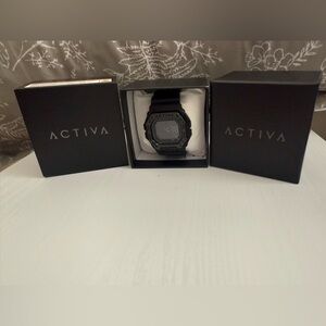 Activa Black Digital Men's Watch